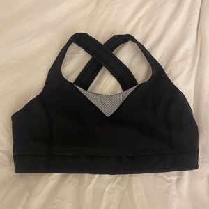 Lululemon black and silver sports bra